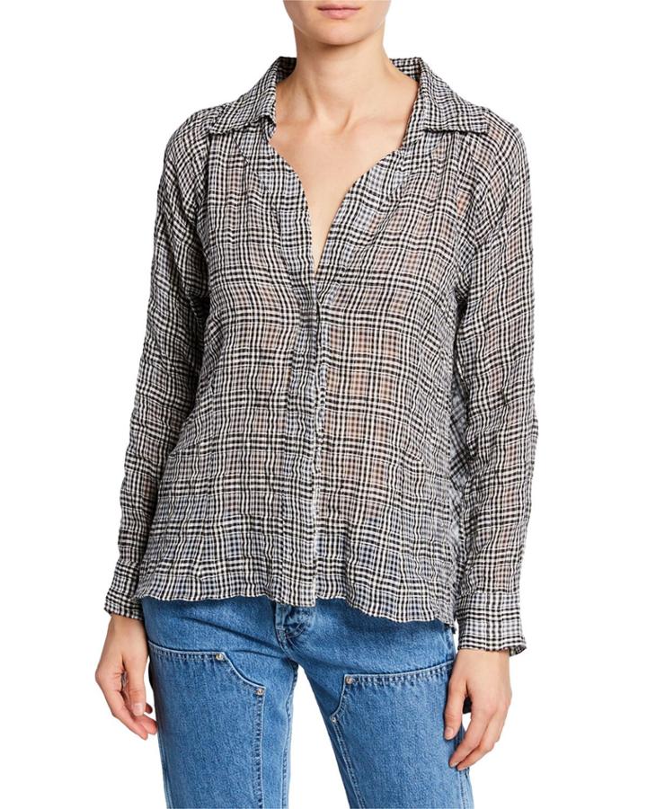 Checkered Button-front