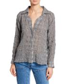 Checkered Button-front