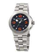 Automatic Watch W/ Bracelet Strap, Black/orange