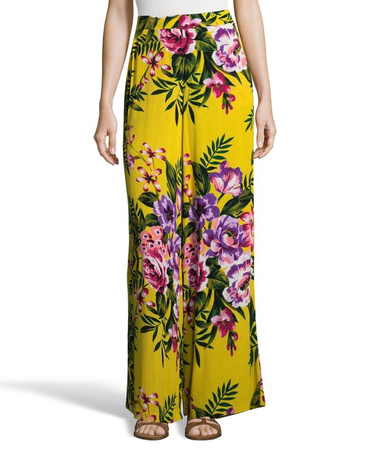 Floral Woven Wide-leg Pants