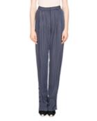 Lidig High-waist Pinstripe 2-pleat Straight-leg Trousers