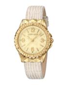 34mm Pyramid-lug Watch W/ Logo Dial, Gold