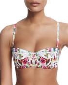 Chloe Floral-print Bandeau Underwire Swim Top (available Up To D Cup), Rainforest