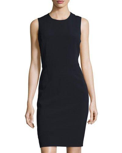 Odette Sleeveless Ponte Sheath Dress, Navy