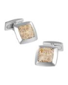 Square Fossil Coral Cufflinks
