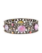 Mixed Sapphire Diamond Pave Hinge Bracelet