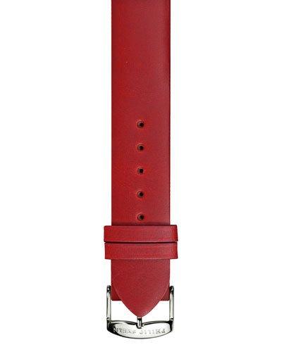 20mm Calf Leather Watch Band, Dark Red