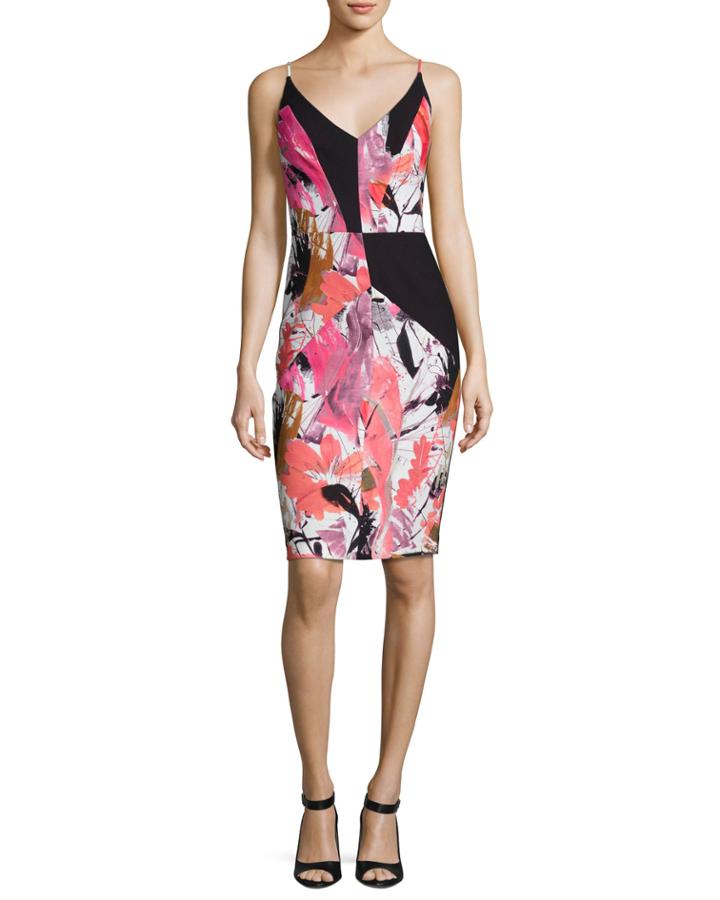 Judy Floral Ponte Sheath Dress,