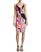 Judy Floral Ponte Sheath Dress,