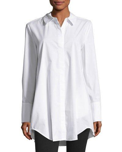 Hidden-placket Long-sleeve