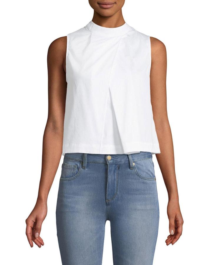 Mock-neck Wrap Top