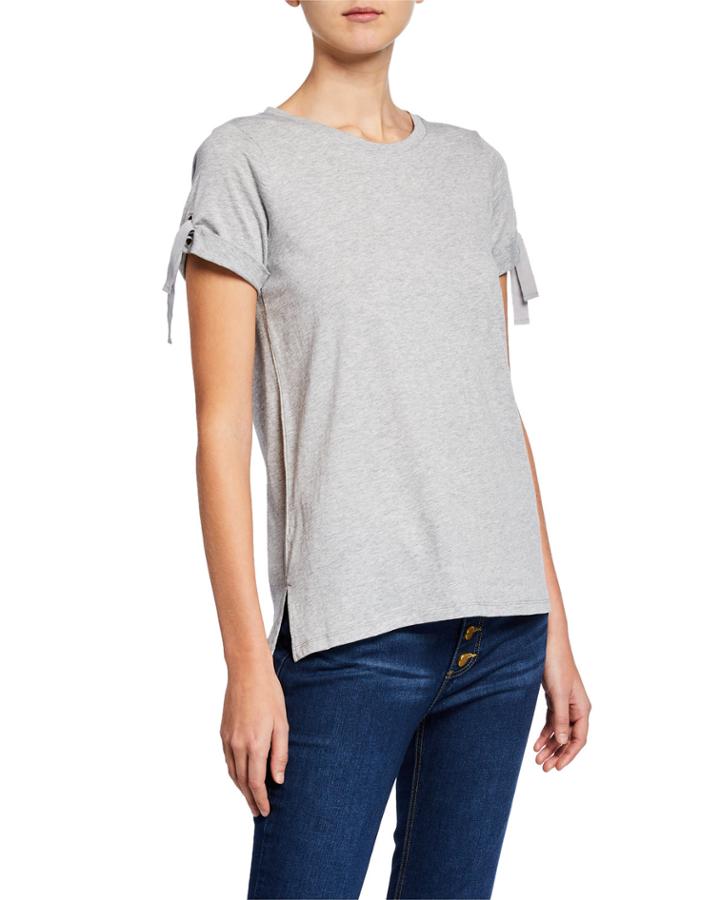 Grommet Tie-sleeve Tee