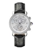 Swiss Quartz Chronograph Marsala Black Diamond Leather