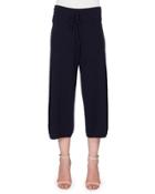 Cashmere Jogger Pants W/silk Trim, Navy