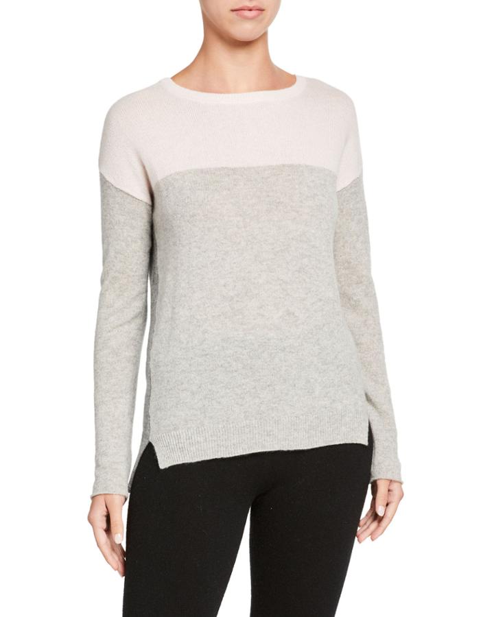 Colorblock Drop Shoulder Cashmere