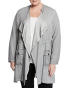 Chandler Drape-front Stretch-twill Jacket W/ Patch Pockets,
