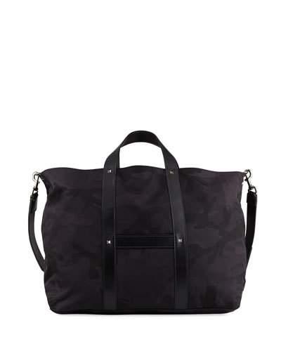 Rockstud Camouflage Nylon Tote Bag, Black