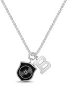 Men's Stainless Steel Two-charm Logo Necklace,