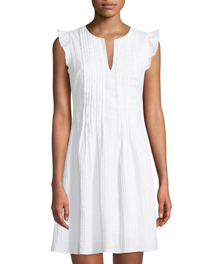 V-neck Flutter-sleeve Dress