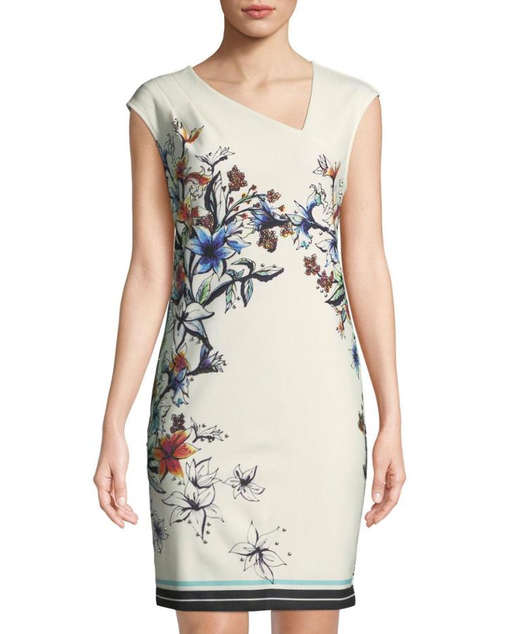 Asymmetric V-neck Floral