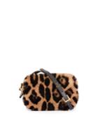 Leopard-print Fur Cosmetic Case W/crossbody