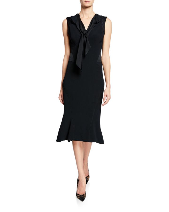 Sleeveless Tie-neck Cocktail Dress