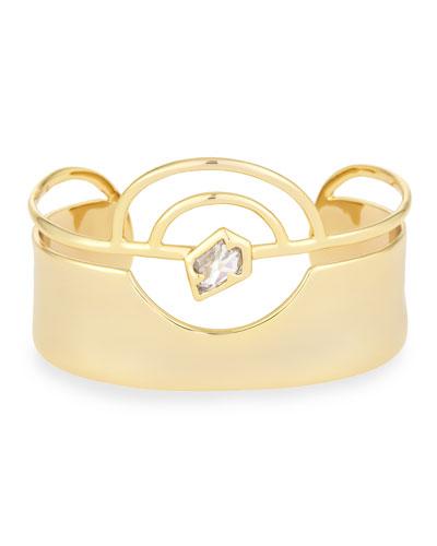 Faux Stack Orbital Cuff W/ Fancy Cut Center