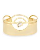 Faux Stack Orbital Cuff W/ Fancy Cut Center