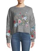 Leila Floral-embroidered Knit