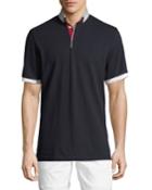 Shaped-fit Printed-collar Polo