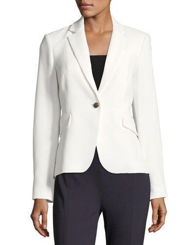 Grid-knit One-button Jacket