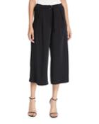 Wide-leg Cropped Pants With Buckle