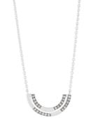 Senso&trade; Silver Diamond Half-arc Necklace