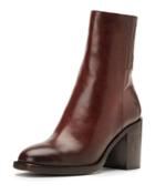Pia Chelsea Leather Block-heel Booties