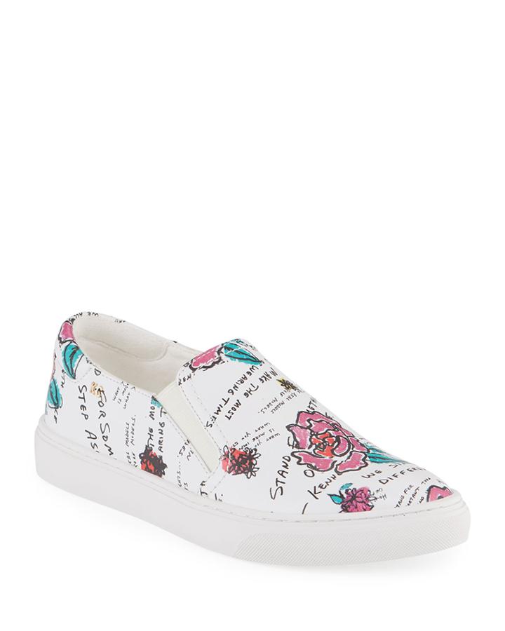 Mara Quote & Floral-print Leather