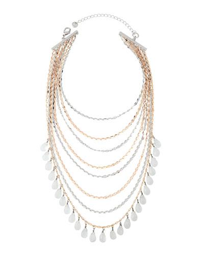 Layered Multi-strand Beaded Choker Necklace
