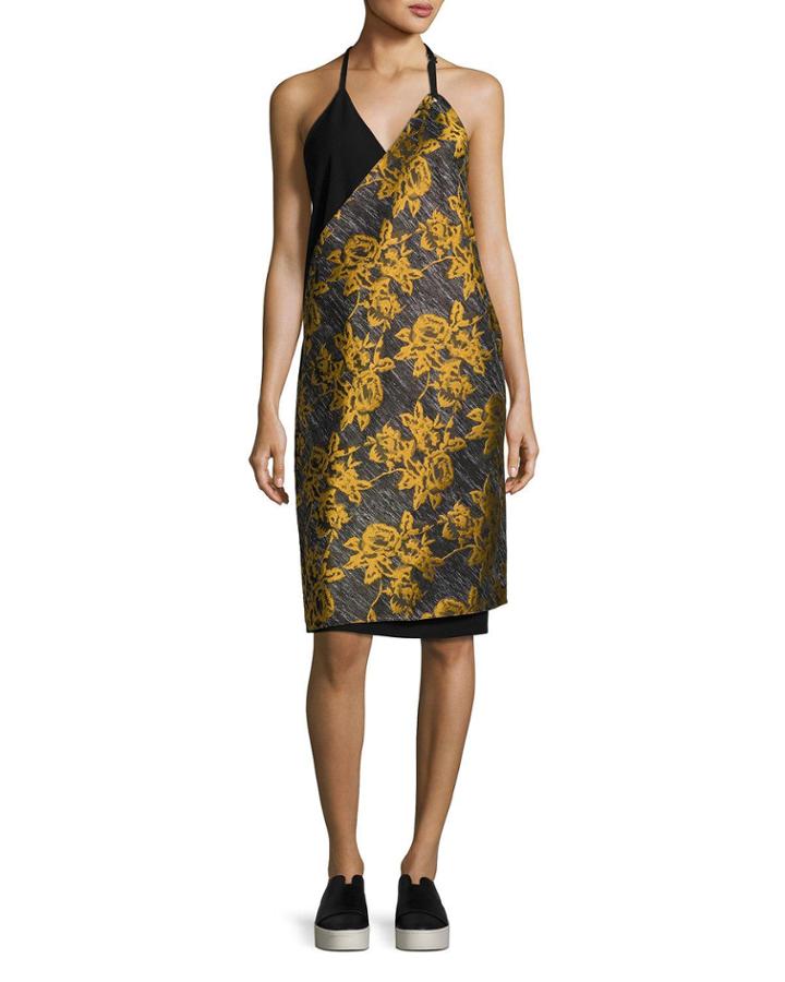 Lonia Halter Neck Combo Midi Dress,