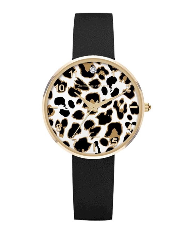 36mm Crystal Watch W/ Leather,