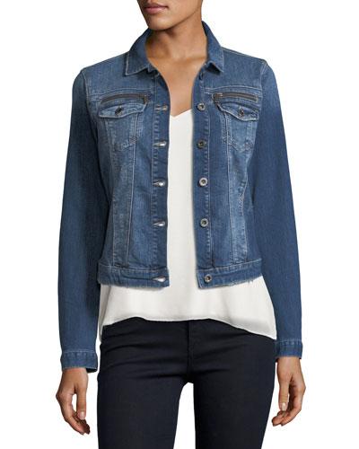 Meryl Distressed Vintage Denim Jacket