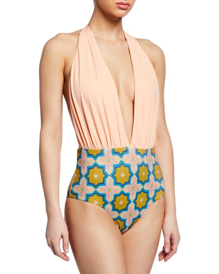 Nisha Plunging Printed One-piece