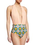 Nisha Plunging Printed One-piece