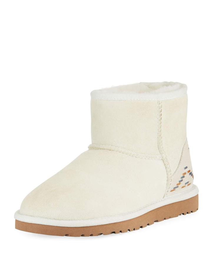 Classic Mini Rustic Weave Boots, White