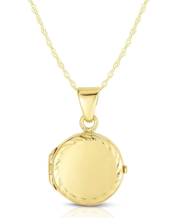 14k Italian Small Locket Necklace