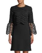 Crochet Bell-sleeve Tunic Dress