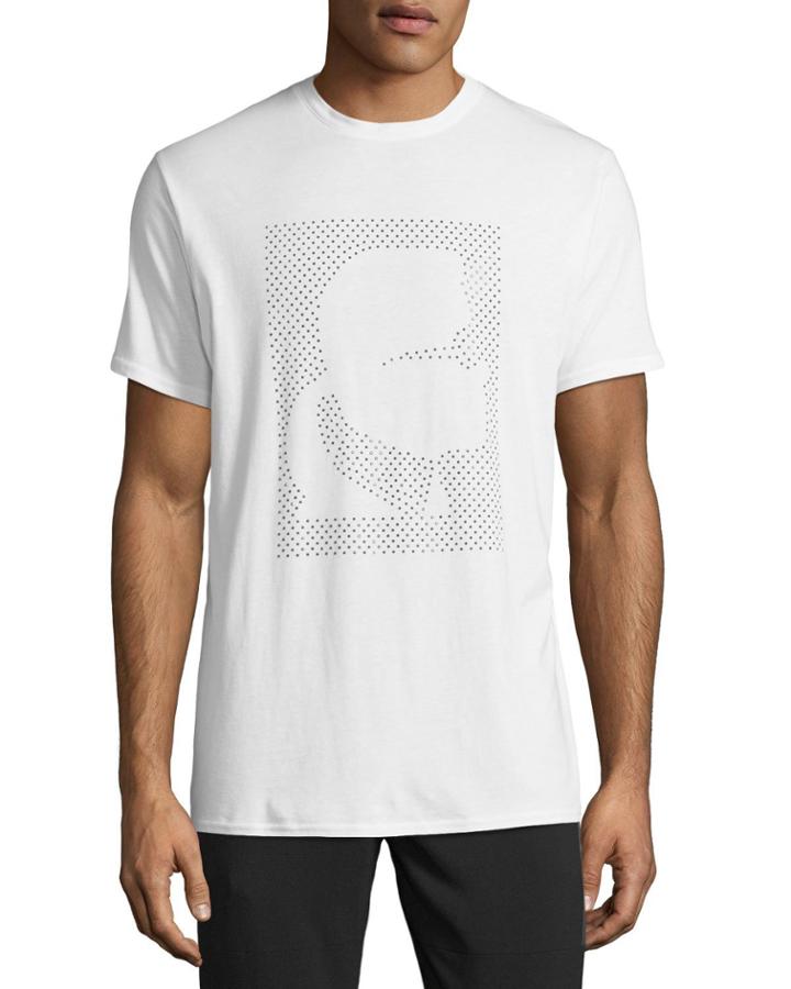 Men's Studded Logo-outline T-shirt