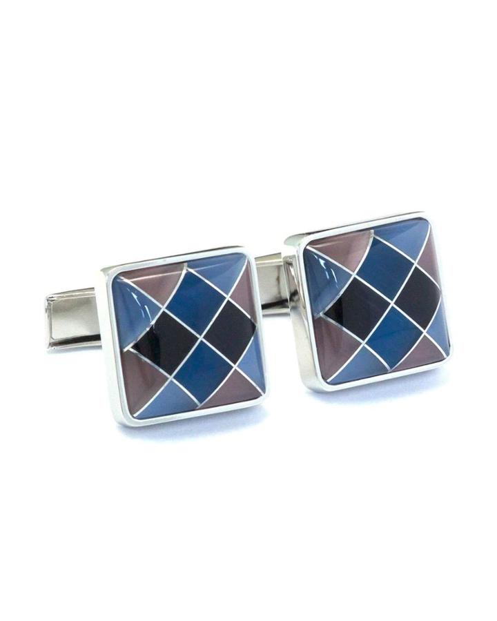 Square Cufflinks W/ Fiber Optic