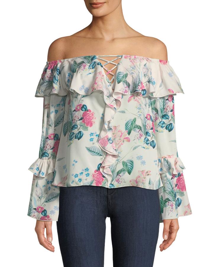Erin Off-the-shoulder Floral-print