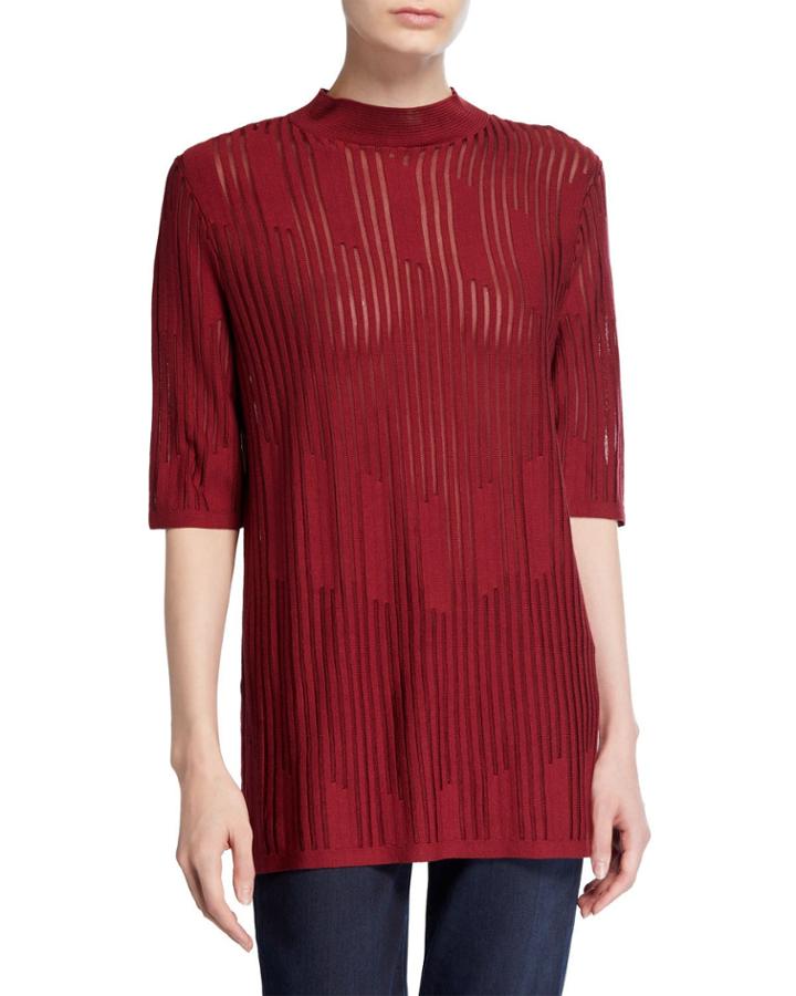 Semi-sheer Intarsia