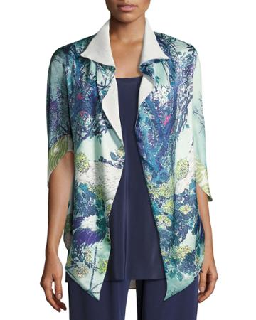 Gatsby Floral-print Short Shawl Robe,