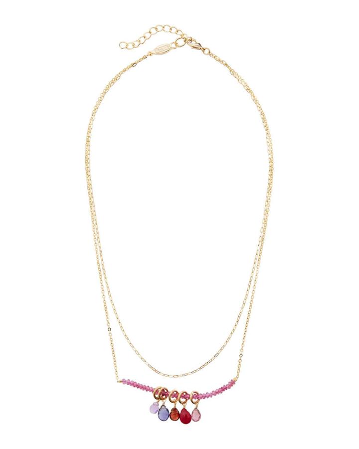 Ruby-mix Chain Necklace